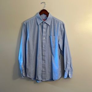 Izod Medium Blue Button Down Dress Shirt